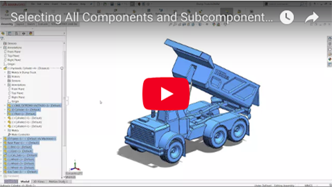 SELECTING ALL COMPONENTS AND SUBCOMPONENTS IN AN ASSEMBLY